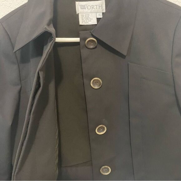 Worth Black Blazer Jacket Button Collared Size 10 - Picture 3 of 7